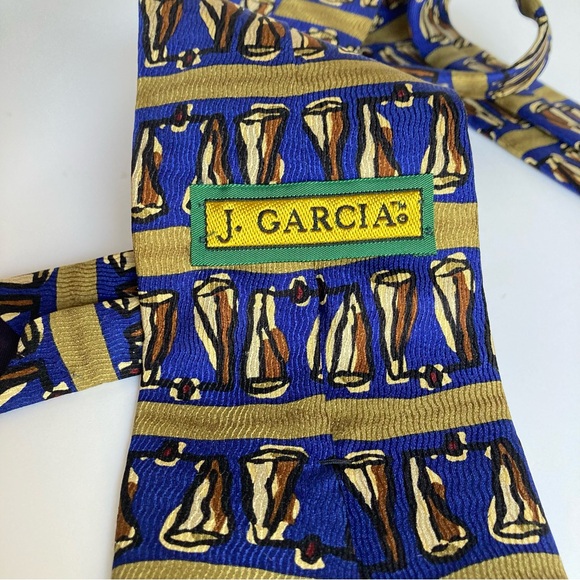 J. Garcia Silk Tie "Like a Twittering Machine” Blue Collection 14 Vintage 1996 - Picture 2 of 10